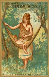 Die erste Wiege (Chromolitho)