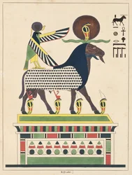 Der Gott Amon-Ra, Illustration aus Pantheon égyptien: Sammlung mythologischer Figuren des alten Ägypten, von Jean-Francois Champollion, veröffentlicht ca. 1986