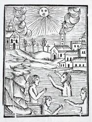 Die heilenden Wasser von Alise, Bourgogne, dem Sterbeort der heiligen Reine, werden von Kranken besucht