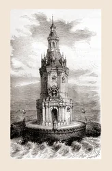 Der ursprüngliche Cordouan-Leuchtturm aus dem 17. Jahrhundert, nahe der Mündung der Gironde in Frankreich, aus 