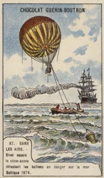 Theodore Sivel testet einen kegelförmigen Ballonanker über der Ostsee