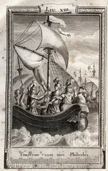 Timocrate will Philoeles töten - Gravur von 1798 in „Les Aventures de Télémaque, fils d