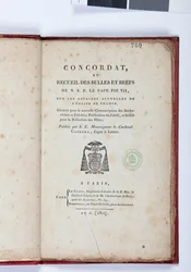 Titelseite des Concordat et Recueil des bulles et brefs de N. S. P. le Pape Pie VII, herausgegeben von Giovanni Battista Caprara, Paris, Chez Le Clers, 1802