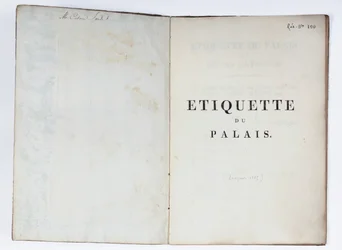 Titelseite der Etiquette du Palais, Lucca, 1805