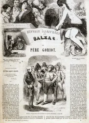 Titelseite der Originalausgabe von Balzacs Roman „Der Vater Goriot“ in „Illustrierte Werke von Balzac“: „Goriot war während der Revolution Präsident der Sektion“
