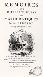 Titelseite von "Mémoires sur différens sujets de mathématiques", 1748
