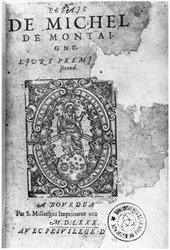 Titelseite der ersten Ausgabe von Essais von Michel de Montaigne (1533-92) 1580