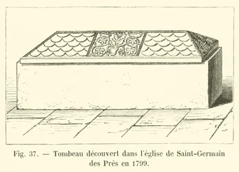 Grab entdeckt in der Kirche Saint-Germain des Prés im Jahr 1799