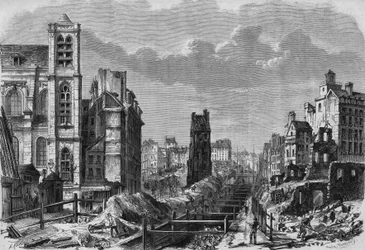 Transformationen von Paris unter dem Zweiten Kaiserreich, Paris haussmannien: Arbeiten am Berg Sainte-Geneviève