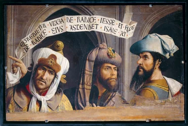 Drei Propheten. Fragmentiertes Panel mit den drei Propheten der Verkündigung