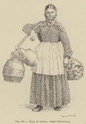 Typische Milchfrau; Sankt Petersburg (Stich)