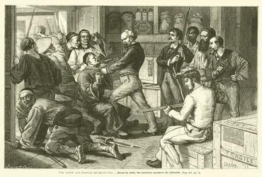 Ein Besuch in den Gefängnissen von Shanghai (Gravur)