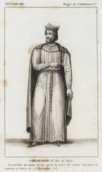VI. Jahrhundert, Herrschaft von Childebert I., Childebert I., König von Paris (Gravur)