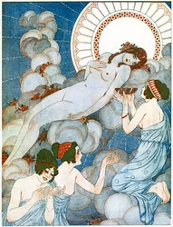 Venus auf einer Wolke, Illustration aus "La Vie Parisienne"