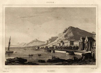 Ansicht von Palermo, Sizilien, Gravur von Storelli, in 