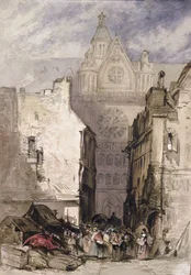 Blick auf St. Eustache und Les Halles, ca. 1820-30