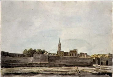Ansicht einer Stadtlandschaft in Südfrankreich, ca. 1800