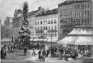 Ansicht des „Graben“ im Stadtzentrum von Wien, Österreich