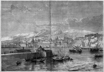 Ansicht der Stadt Messina. Sizilien, Italien