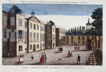 Ansicht des Naturkundekabinetts im Jardin des Plantes in Paris (Gravur)