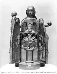 Jungfrau (die sich öffnet), frühes 15. Jahrhundert (polychromes Holz)