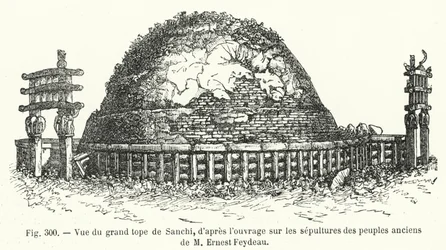 Vue du grand tope de Sanchi, d