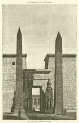 Wiederhergestellte Ansicht der Obelisken von Luxor (Gravur)