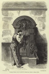 Wallace-Brunnen entworfen von Charles Auguste Lebourg, Paris, 1872