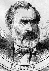 Krieg von 1870 - Regierung der Nationalen Verteidigung: Porträt von Eugène Pelletan (1813-1884), Mitglied der provisorischen Regierung von 1870. Stich in „Le Monde Illustré“, Nr. 706 vom 22. Oktober