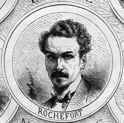 Krieg von 1870 - Regierung der Nationalen Verteidigung: Porträt von Henri Rochefort (1831-1913), Mitglied der provisorischen Regierung von 1870. Stich in „Le Monde Illustré“ Nr. 706 vom 22. Oktober