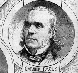 Krieg von 1870 - Regierung der Nationalen Verteidigung: Porträt von Louis Antoine Garnier-Pagès (1803-1878), Mitglied der provisorischen Regierung von 1870. Stich in „Le Monde Illustré“, Nr. 706 vom 22. Oktober
