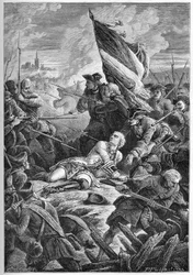 Krieg um die polnische Thronfolge (1733-1738) - Der Tod von Louis Robert Hippolyte de Brehan, Graf von Plelo (1699-1734) vor Danzig, 27. Mai