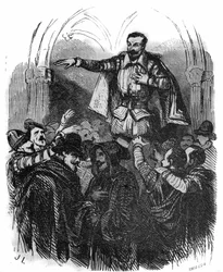 Religionskriege: Die Verschwörung von Amboise im Jahr 1560 (Hugenottenverschwörung, inspiriert vom Prinzen von Condé und geführt von La Renaudie, die versuchte, den jungen Franz II. aus dem Einfluss der Guise zu befreien).
