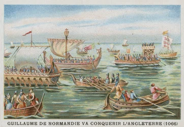 Wilhelm der Eroberer auf dem Weg zur Eroberung Englands, 1066