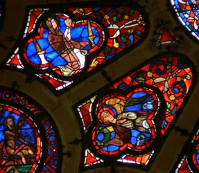 Fenster Ww mit Darstellung eines Apostels? und eines Engels