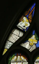 Fenster mit einem Musizierenden Engel mit Flöte und Zither