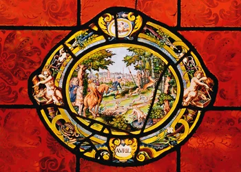 Fenster, das April darstellt, aus Montigny