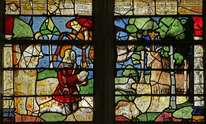 Fenster mit dem Heiligen Hubertus und dem Hirsch