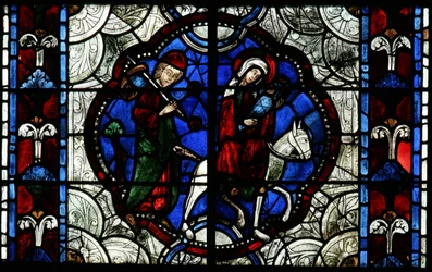 Fenster, das die Flucht nach Ägypten zeigt
