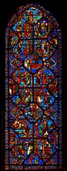 Fenster mit Darstellung des Lebens von St. Thomas