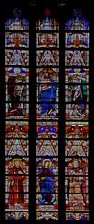 Fenster w0, Christus und fünf Heilige einschließlich St. Helena darstellend