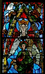 Fenster w0, Darstellung der Jungfrau und des Kindes (Detail)