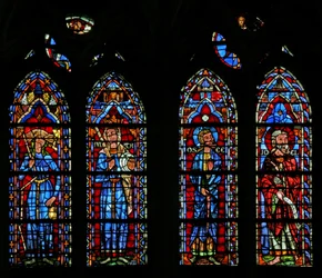 Fenster w103, die Synagoge, Judith, die Propheten Hosea und Joel