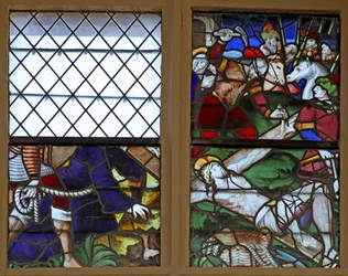 Fenster w107, Darstellung der Kreuzigung