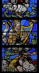 Fenster w10, König David am Jessebaum darstellend