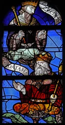 Fenster w10, König Hiskia und König Jotam und Ezechias am Jessebaum darstellend