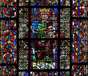 Fenster w129, die Jungfrau und das Kind