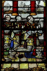 Fenster w13 zeigt die Söhne von Anne de Montmorency