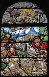 Fenster w16, das die Verkündigung an die Hirten darstellt