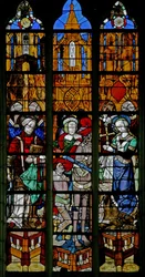 Fenster w17, Darstellung von St. Laurentius, St. Martin und St. Margareta